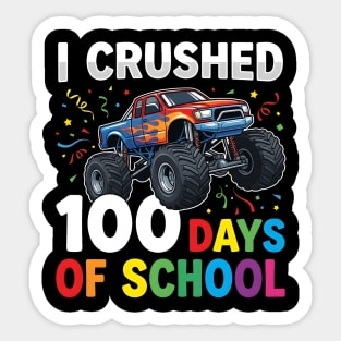 I Crushed 100 Days of School Monster Truck Sticker